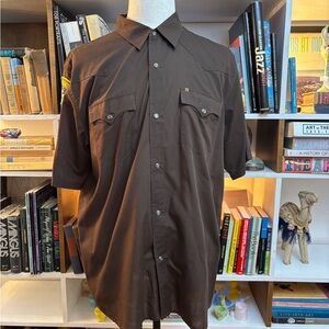 Quiksilver Dark Brown Casual Button Down Shirt